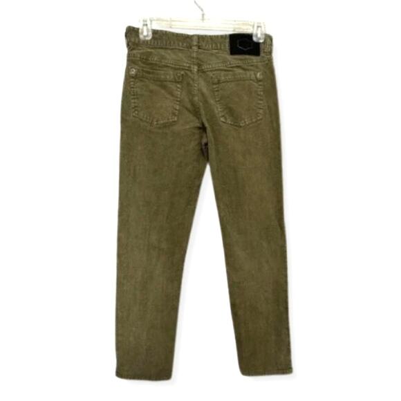 RVCA Boys Daggers Corduroy Pants 5 Pocket Button Fly Stretchy Olive Kids 27 NWOT - Picture 4 of 9